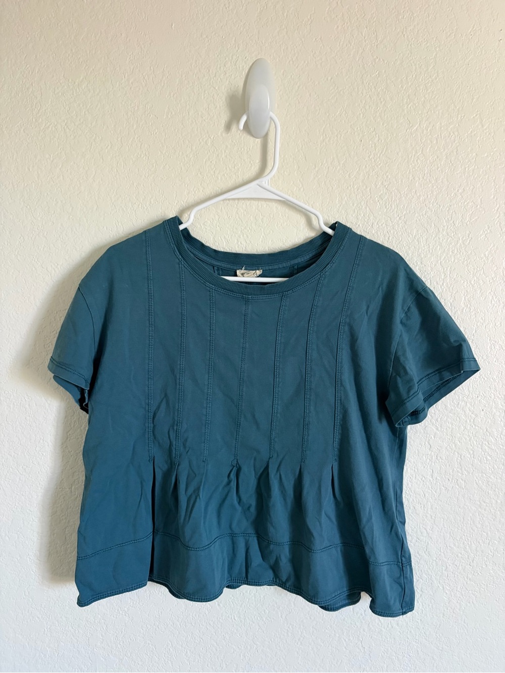 Anthropologie Pilcro Teal Short Sleeve Scoop Neck Top